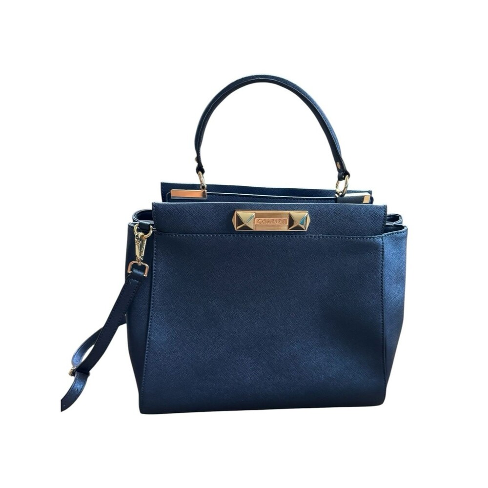 Calvin Klein Saffiano Leather Satchel Purse